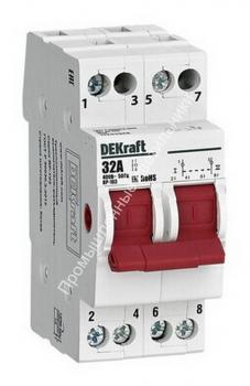 Модульный переключатель ВР-103 2P/32A трехпозиционный DEKraft (6) 1