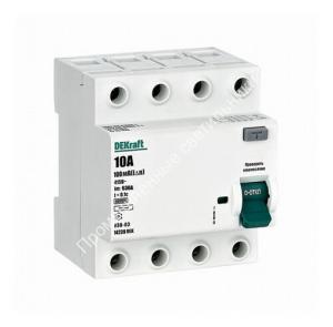 УЗО 03-4п 10А 100мА тип АС 6кА DEKraft 14239 1