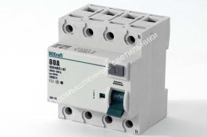 УЗО 03-4п 80А 100мА тип АС 6кА DEKraft 14245 1