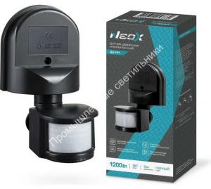 Датчик движения инфракрасный ДД 08Ч 1200Вт 180гр. 12м IP44 черный NEOX (50) 1