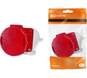 Розетка силовая TDM 134 стационарная 3P+PE 63А/380В IP54 (2) 1