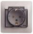 Розетка СП GLOSSA з.к. IP44 шторки GSL000148 (10/60) 1