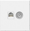 Розетка 2СП ArtGallery б/р TV+комп. RJ45 кат.5А белый GAL000189 (5)