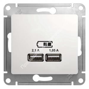 Розетка 2СП GLOSSA б/р USB GSL000133 (1/6/96) 1