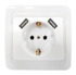 Розетка СП з.к. с двумя USB 2А белая CLASSICO 2047 IN HOME 1