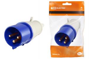 Вилка силовая TDM 013 кабельная 2P+PE 16А/220В IP44 (10) 1