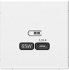 Розетка СП ArtGallery б/р USB C 65Вт QC, PD белый GAL000127