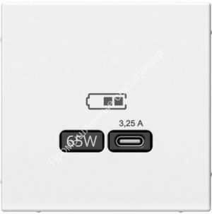 Розетка СП ArtGallery б/р USB C 65Вт QC, PD белый GAL000127 1