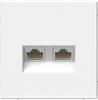 Розетка 2СП ArtGallery б/р комп. RJ45+RJ45 кат.6А белый GAL000188 (5)