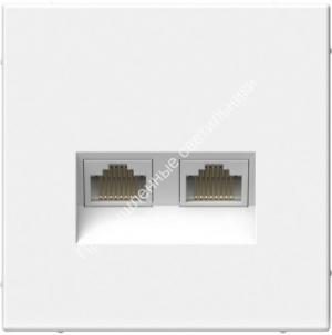 Розетка 2СП ArtGallery б/р комп. RJ45+RJ45 кат.6А белый GAL000188 (5) 1