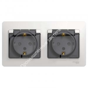 Розетка 2СП GLOSSA з.к. IP44 шторки GSL000147 (9/54) 1