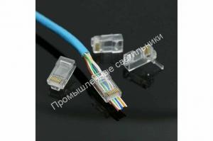 Коннектор 8p8c RJ-45 UTP-5e сквозной Cablexpert (100) 1